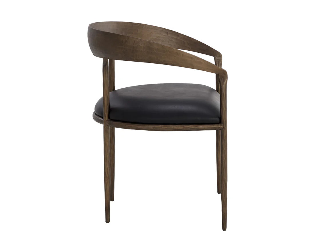 Sunpan Zanatta Dining Armchair Charcoal Black Leather