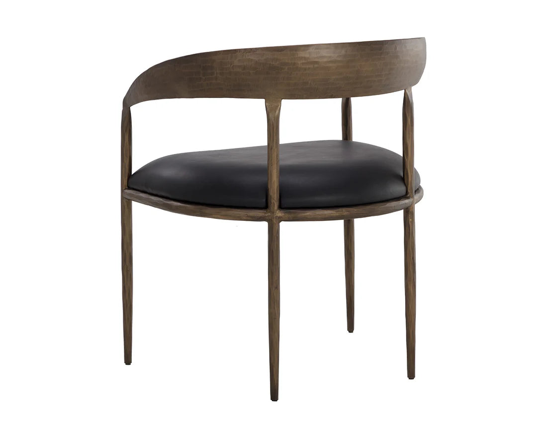 Sunpan Zanatta Dining Armchair Charcoal Black Leather