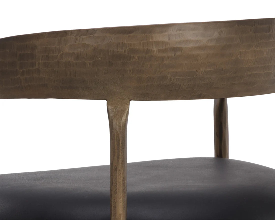 Sunpan Zanatta Dining Armchair Charcoal Black Leather