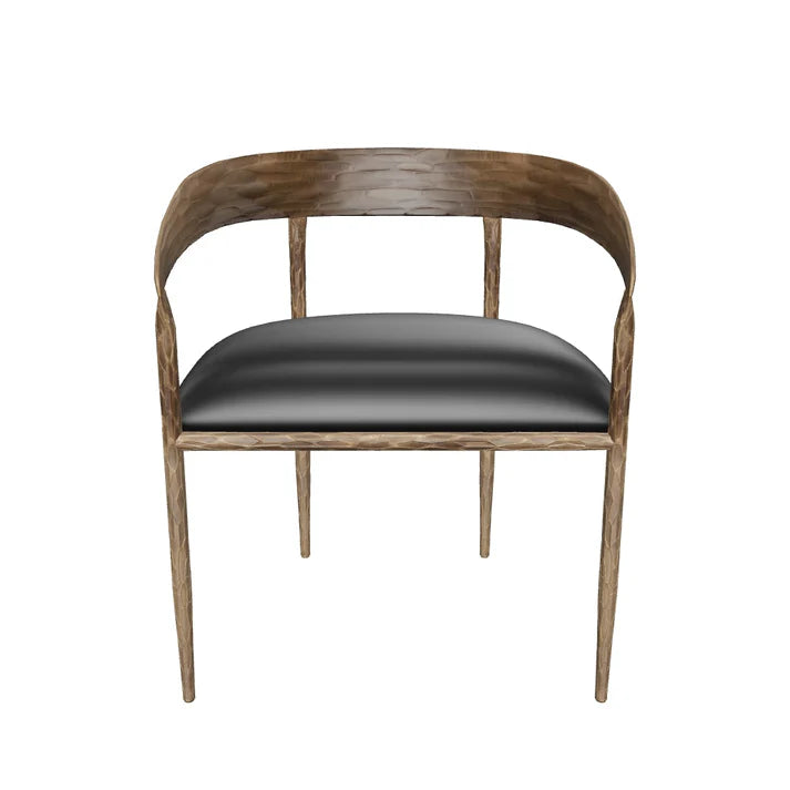 Sunpan Zanatta Dining Armchair Charcoal Black Leather