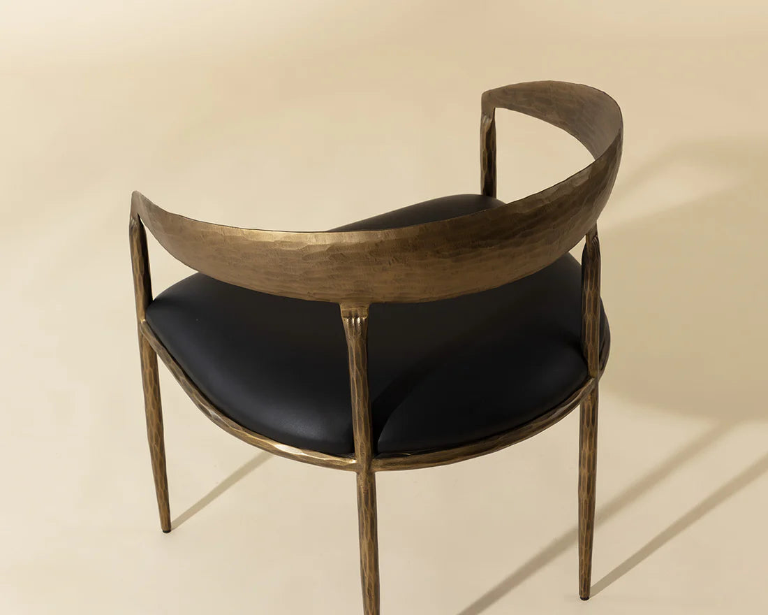 Sunpan Zanatta Dining Armchair Charcoal Black Leather