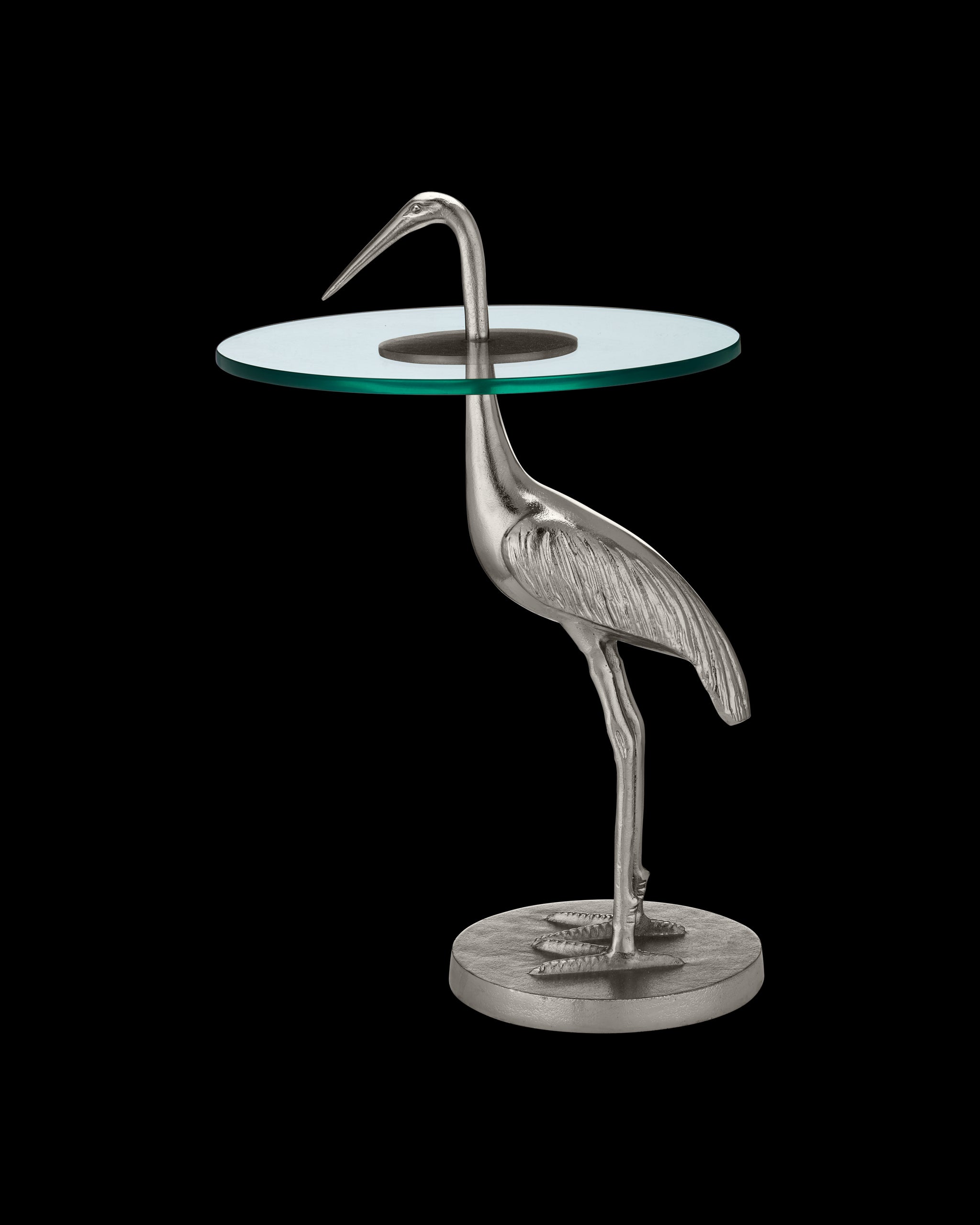 Currey & Company Crane Silver Accent Table