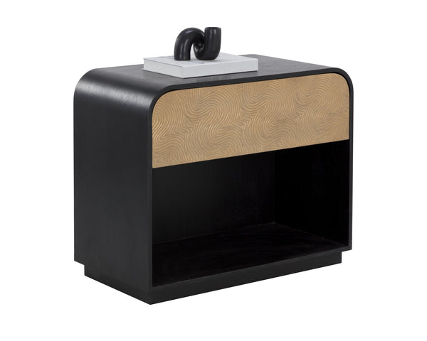 Sunpan Algarve Nightstand Black / Champagne Gold