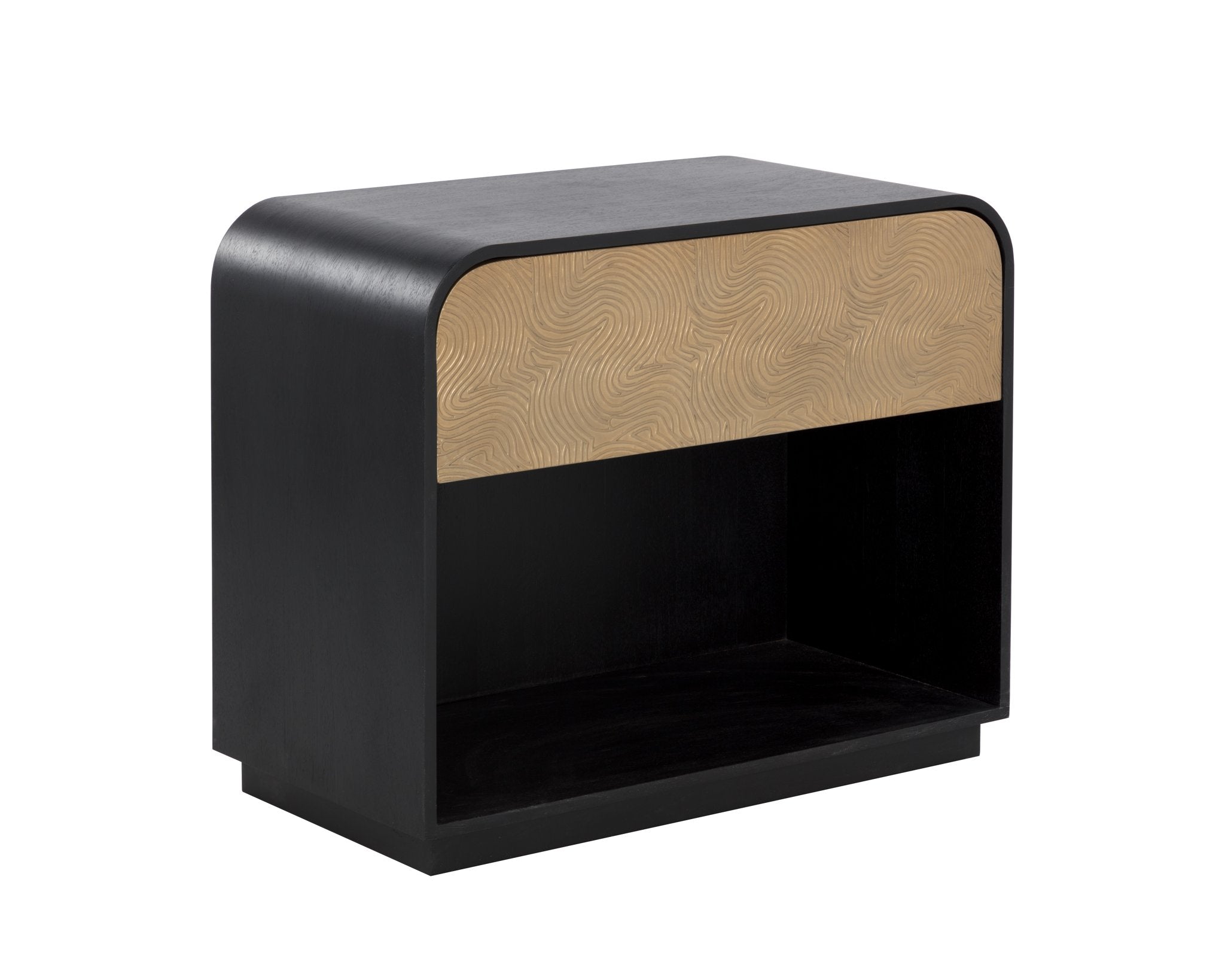 Sunpan Algarve Nightstand Black / Champagne Gold
