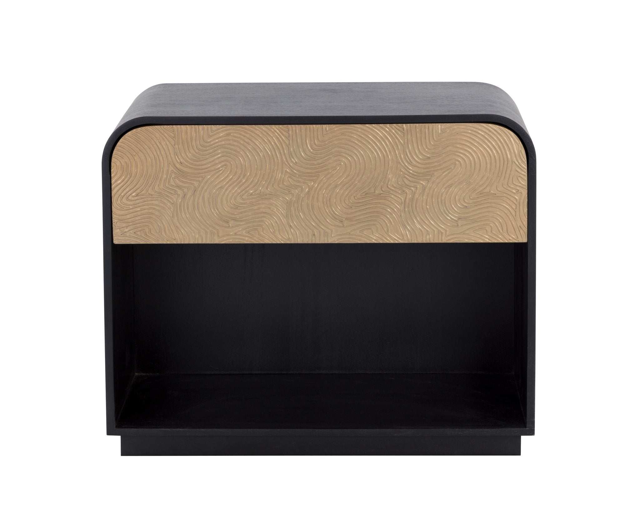 Sunpan Algarve Nightstand Black / Champagne Gold