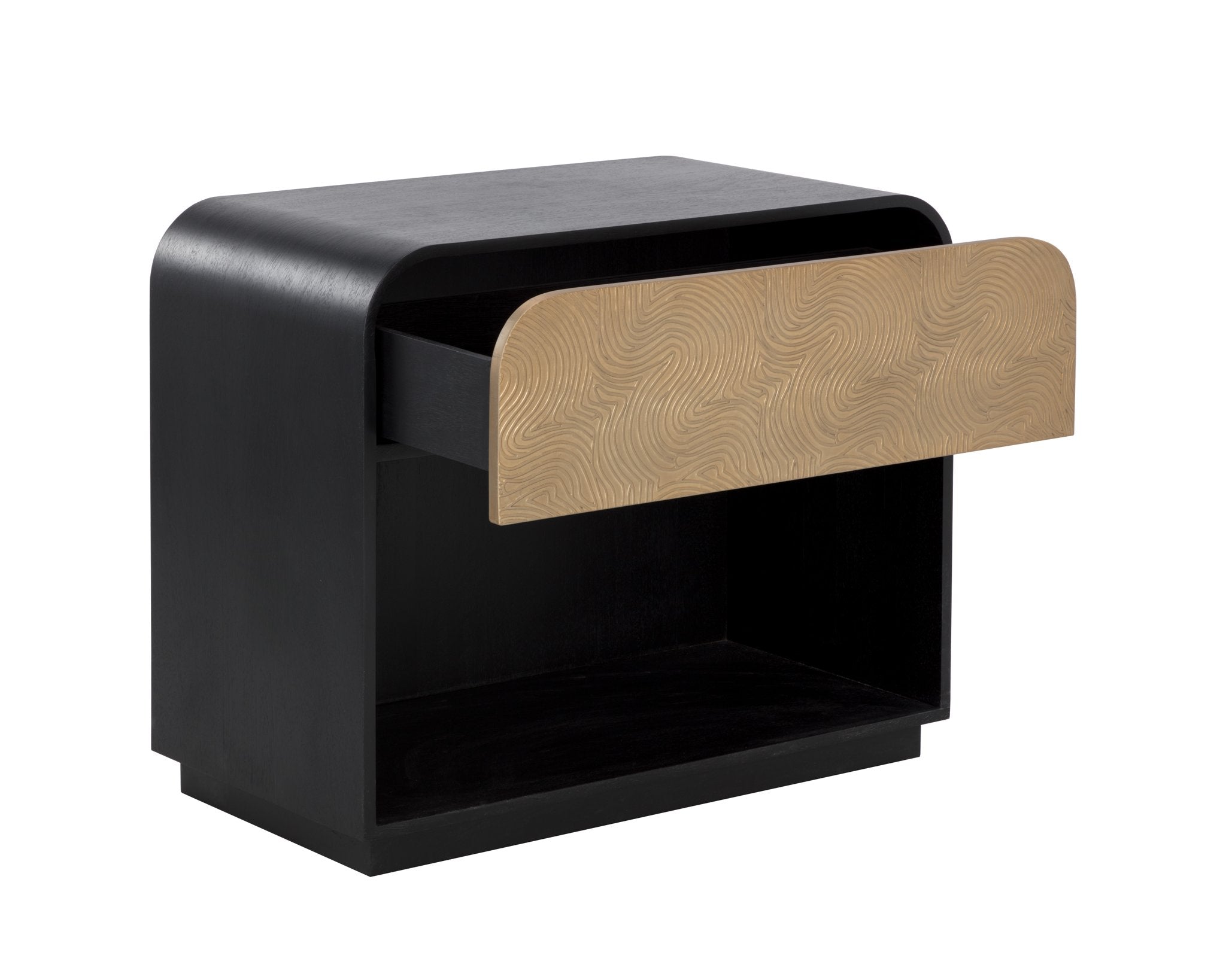 Sunpan Algarve Nightstand Black / Champagne Gold