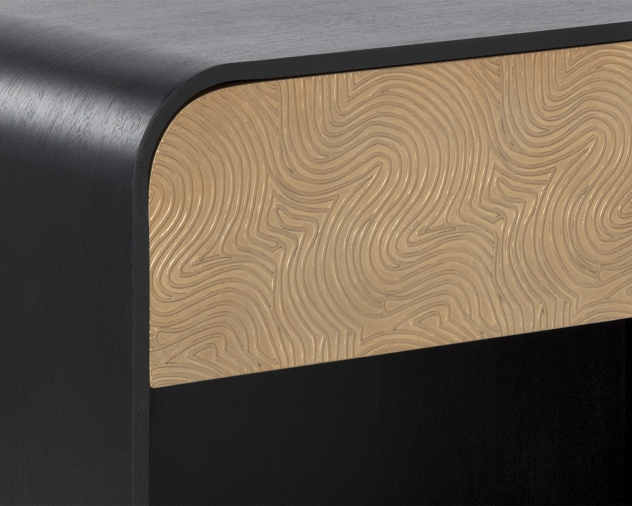 Sunpan Algarve Nightstand Black / Champagne Gold