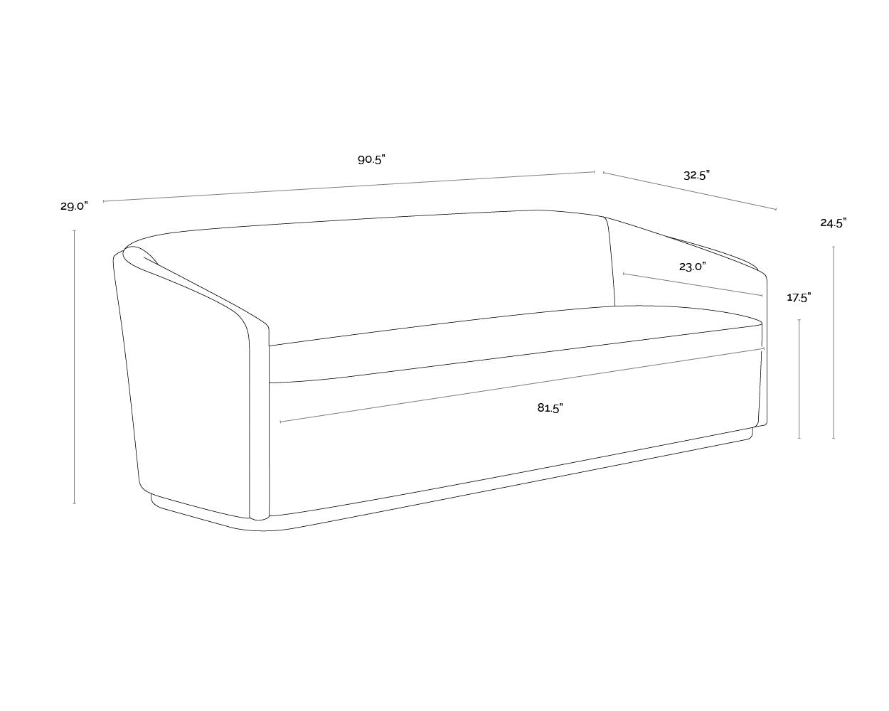 Sunpan Sheva Sofa Ernst Sandstone / Meg Ash