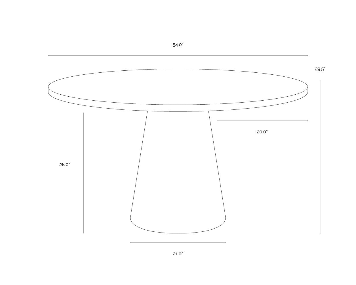 Sunpan Elina Dining Table Round 54"
