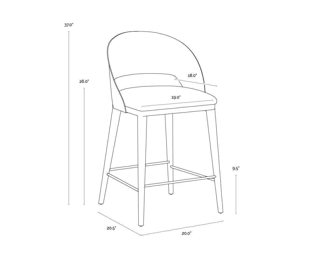 Sunpan Dezirae Counter Stool