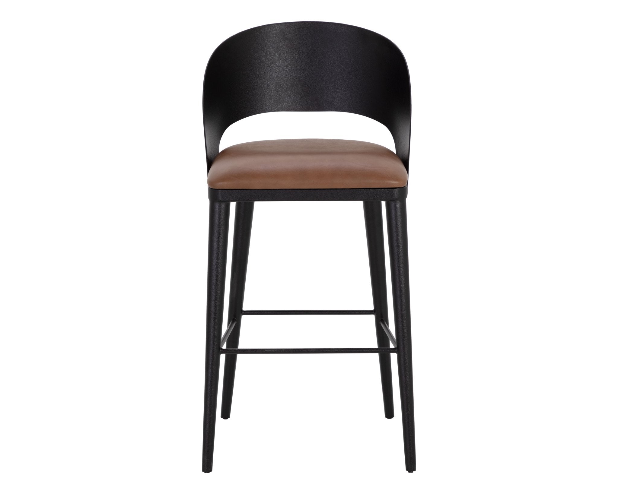 Sunpan Dezirae Barstool Black Cognac Leather
