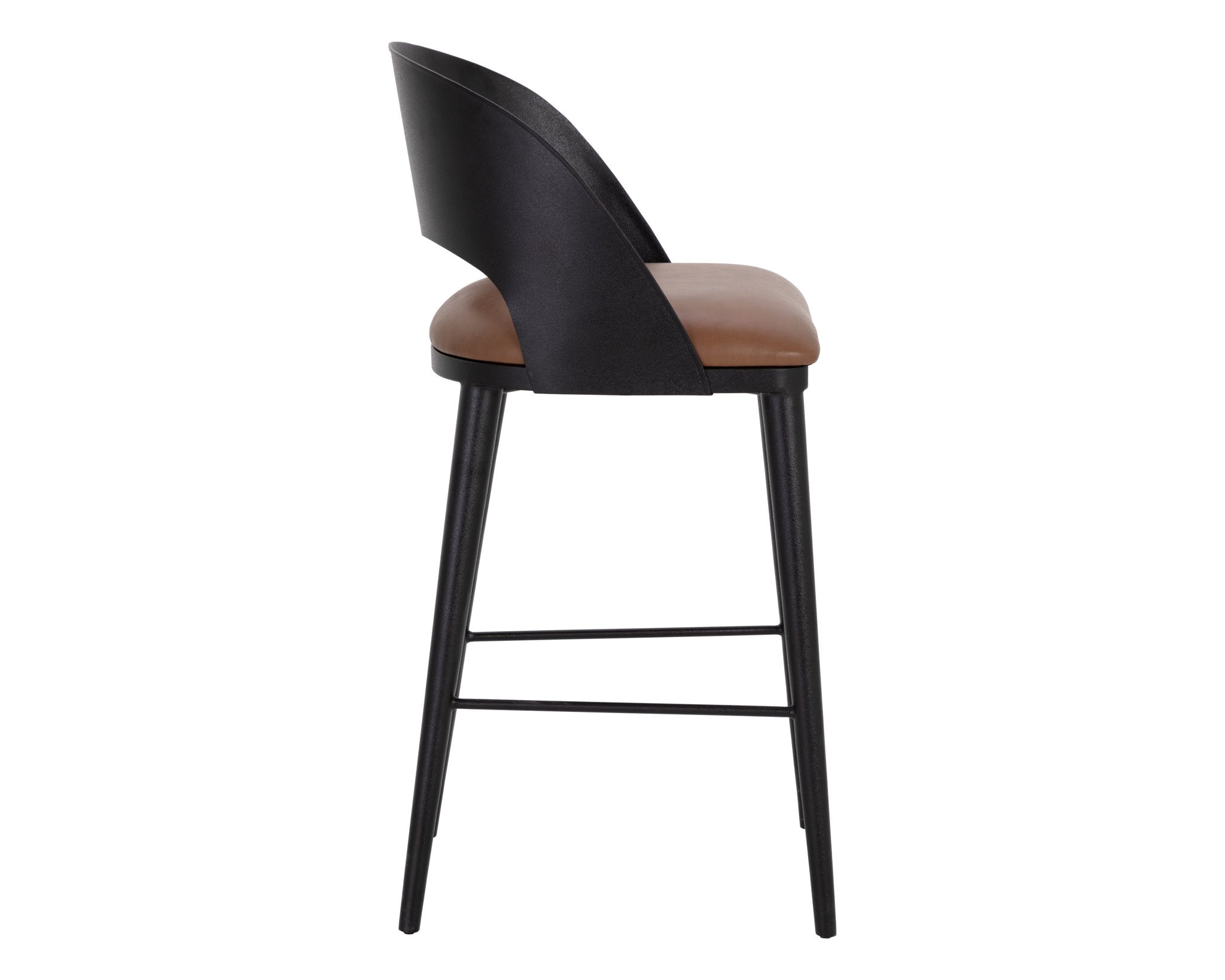 Sunpan Dezirae Barstool Black Cognac Leather