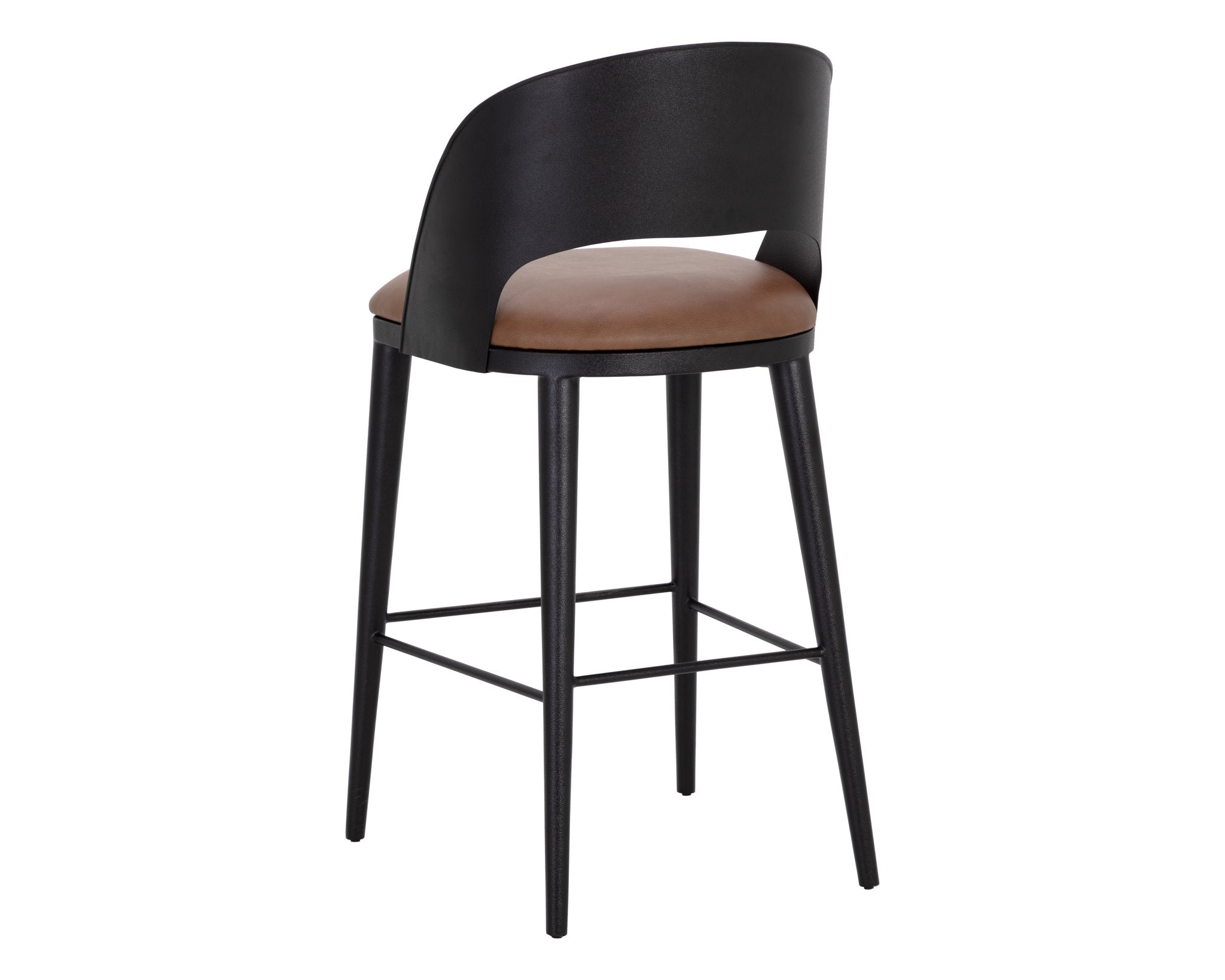 Sunpan Dezirae Barstool Black Cognac Leather