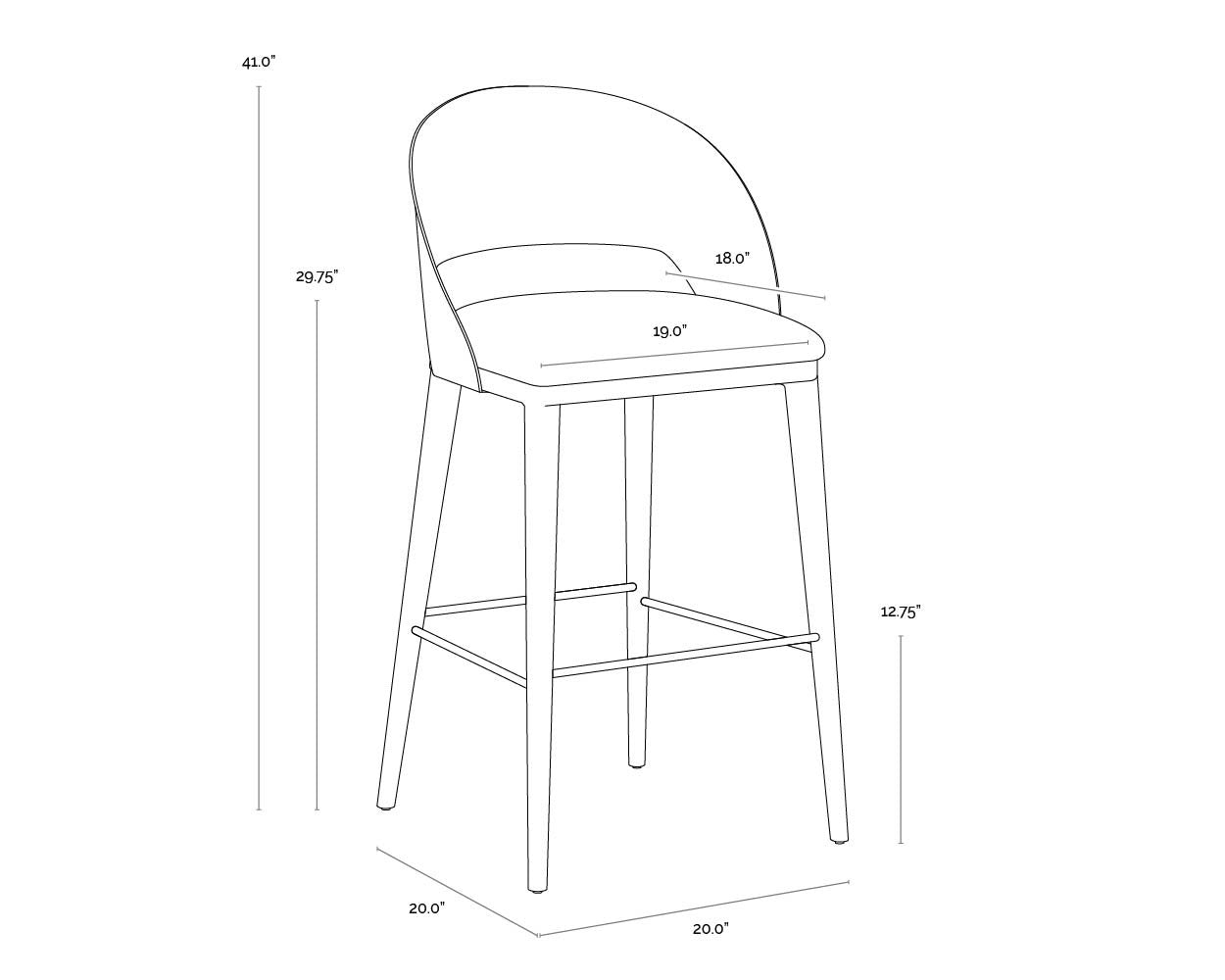 Sunpan Dezirae Barstool Black Cognac Leather