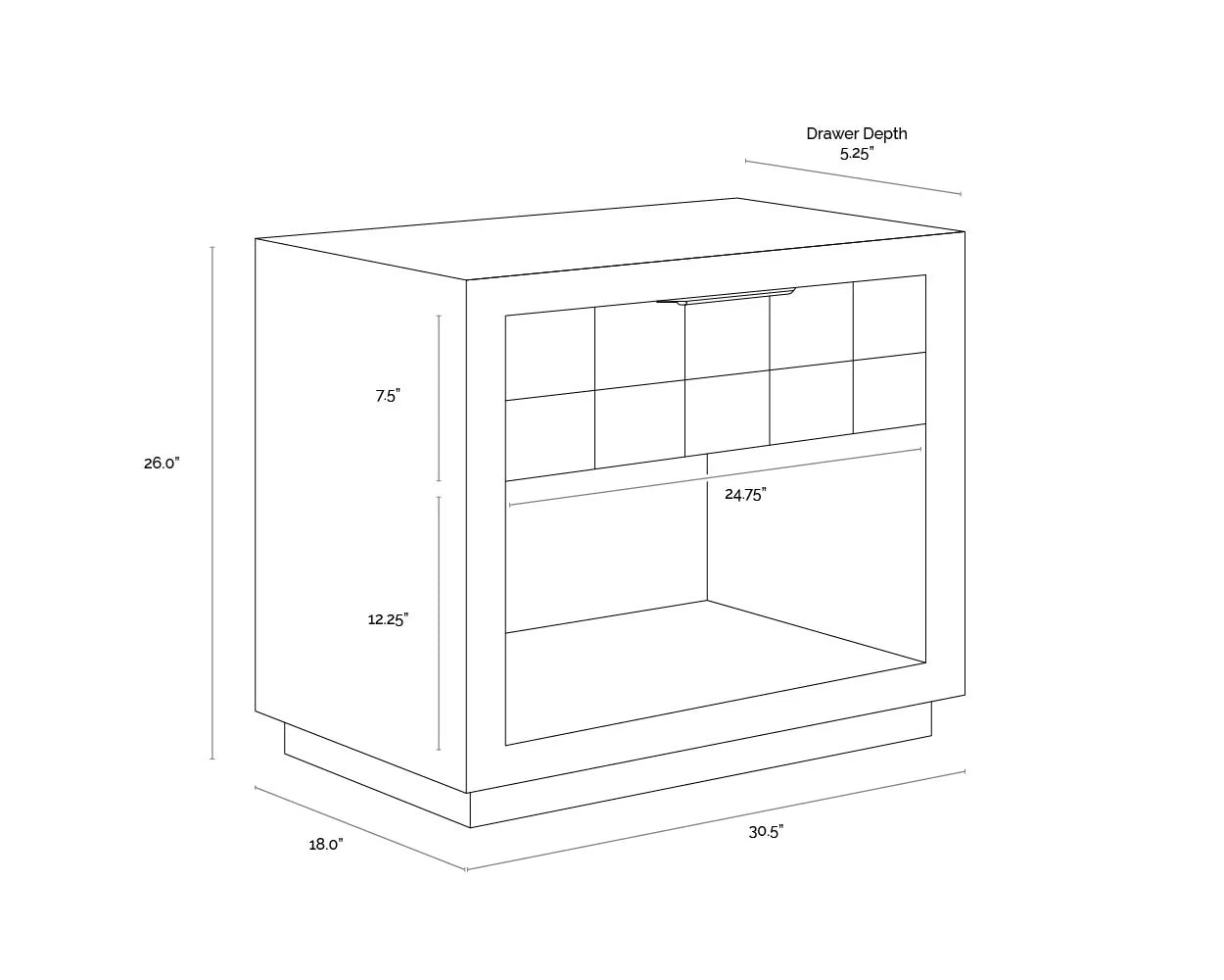 Sunpan Akava Nightstand