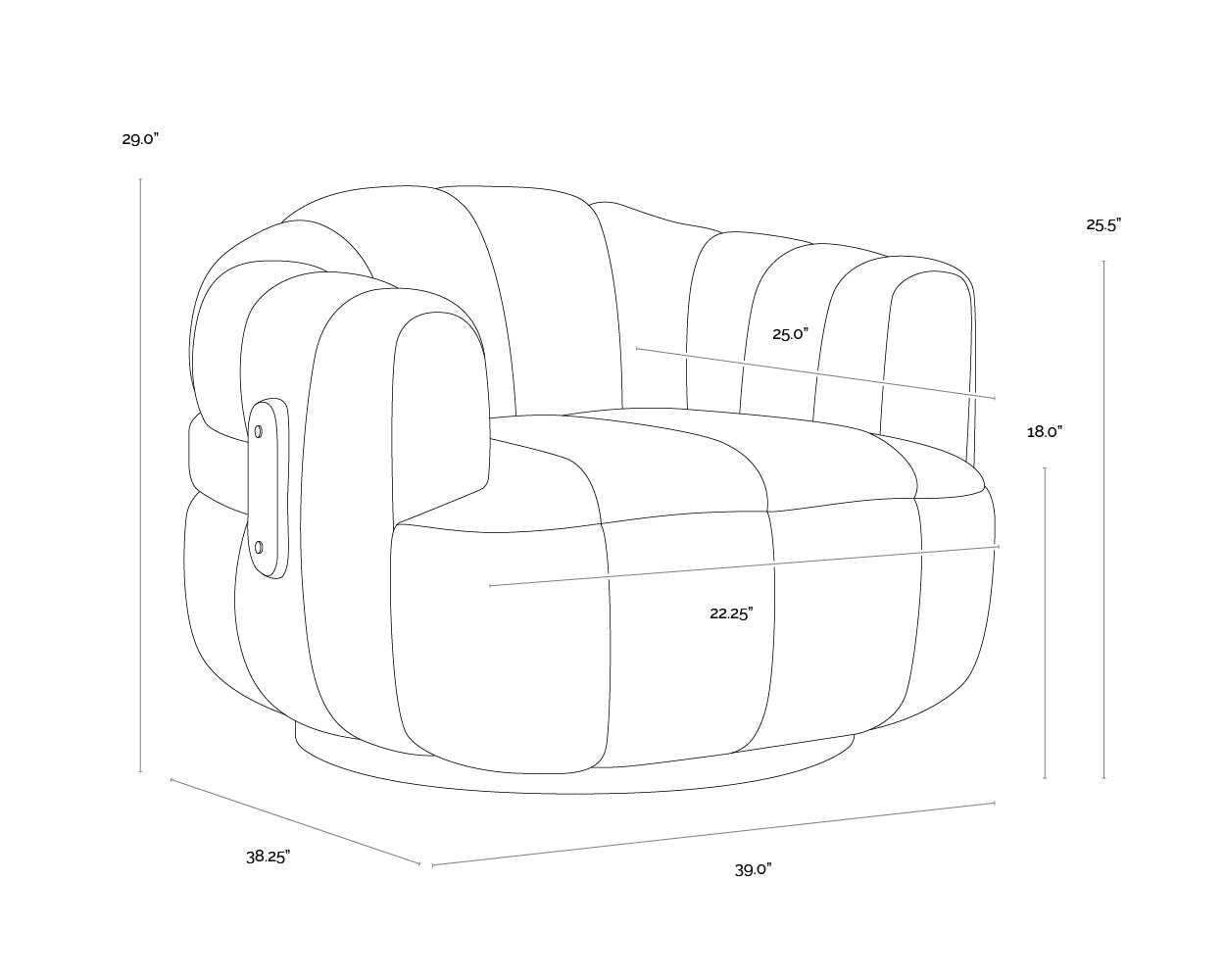Sunpan Tadeo Swivel Armchair