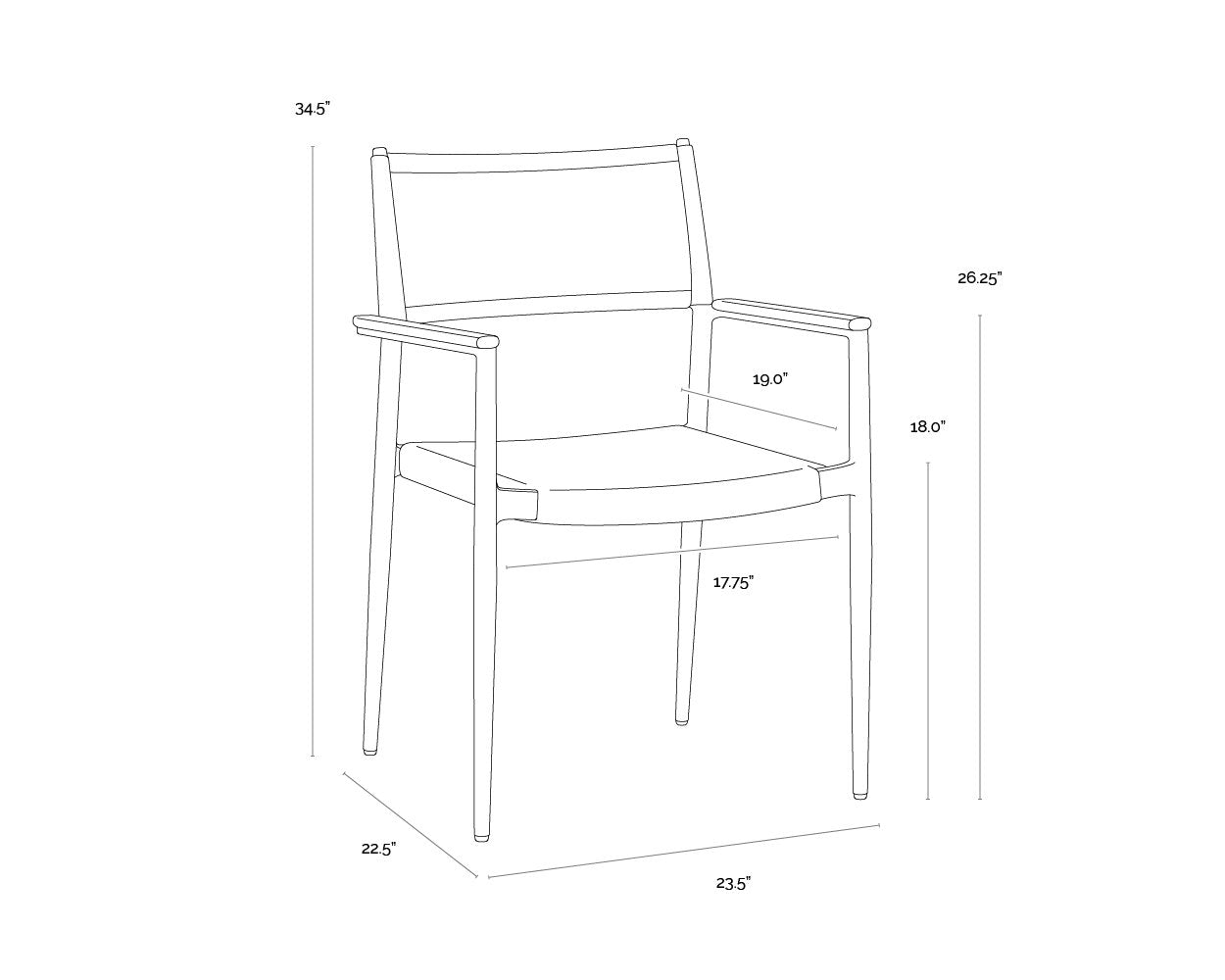 Sunpan Nava Stackable Dining Armchair Set Of 2