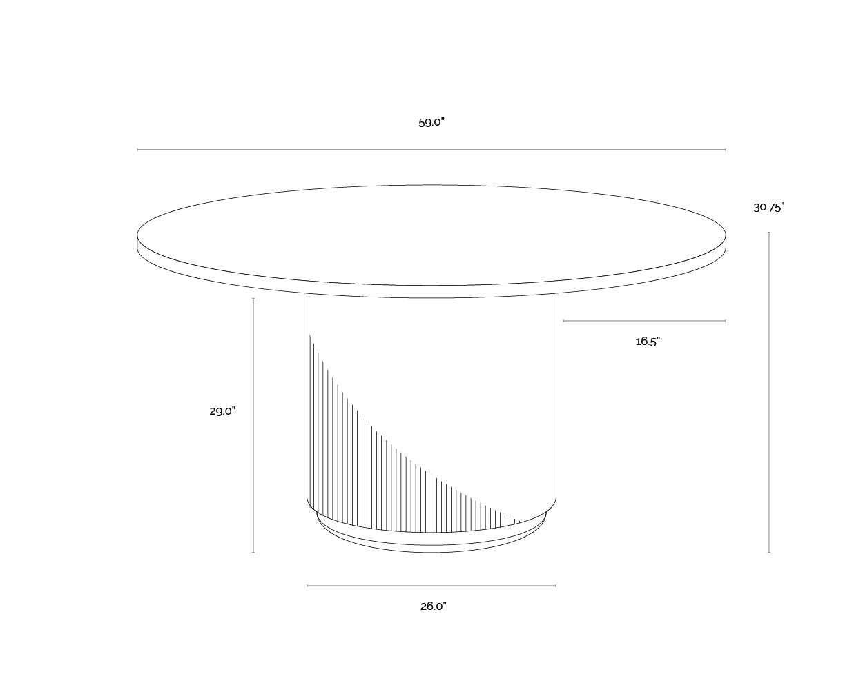 Sunpan Cataldi Dining Table 59"