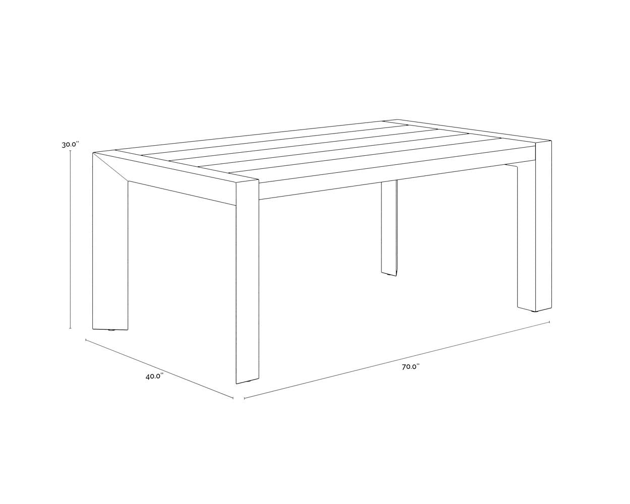 Sunpan Merano Dining Table Black 70"