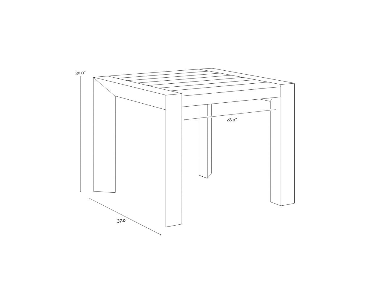 Sunpan Merano Dining Table Black 37"