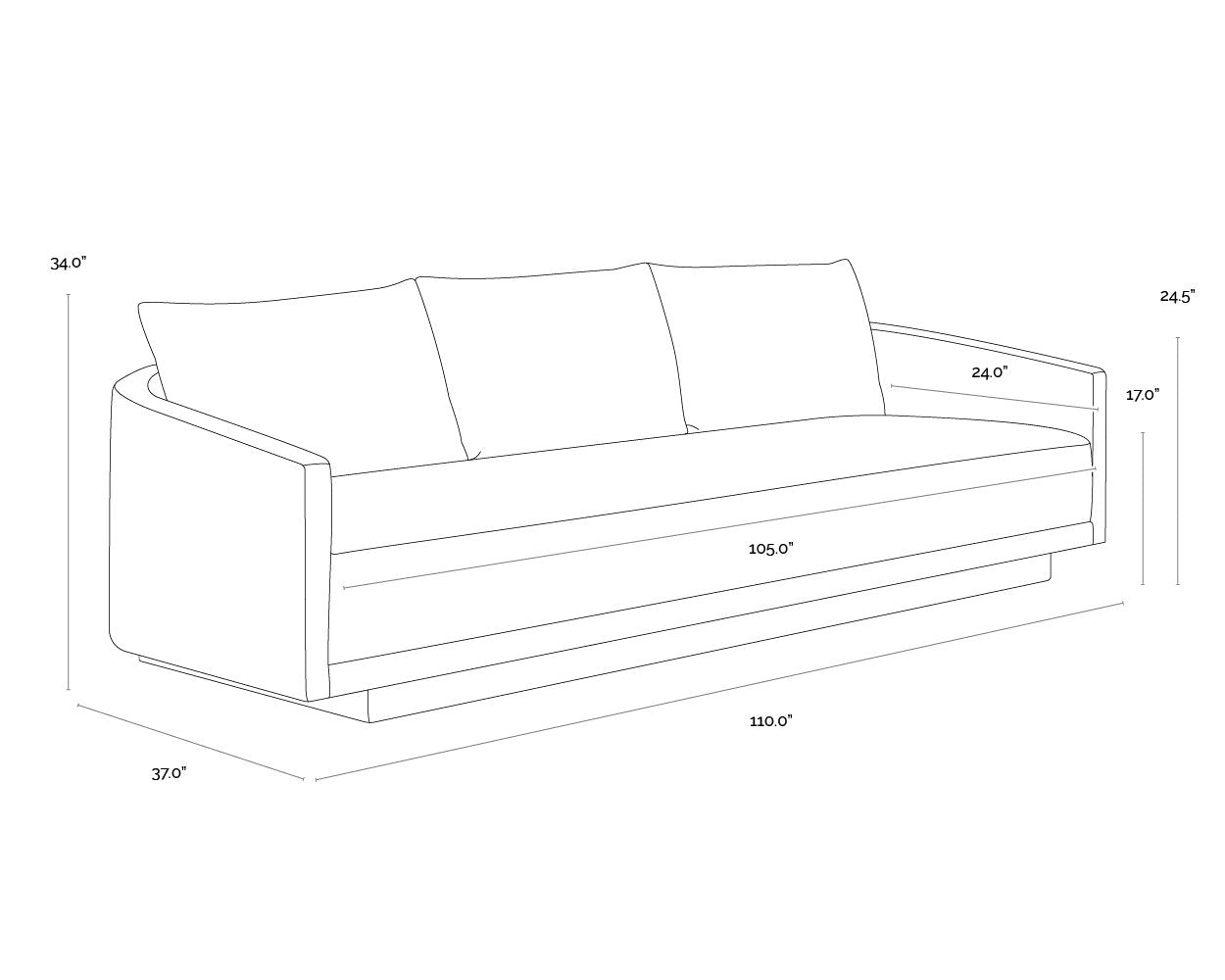 Sunpan Gannon Sofa Ernst Sandstone