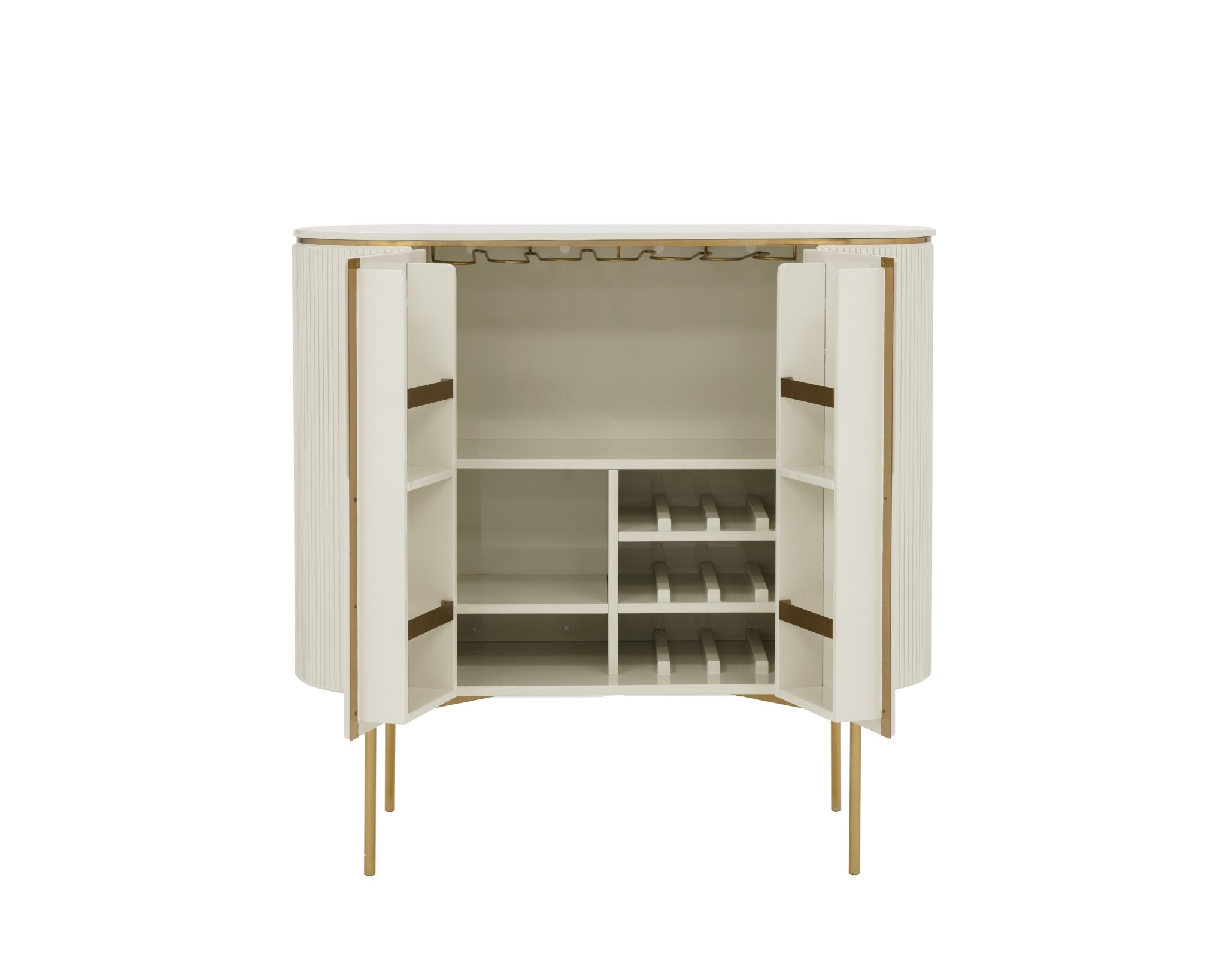 Sunpan Paloma Bar Cabinet High Gloss Cream