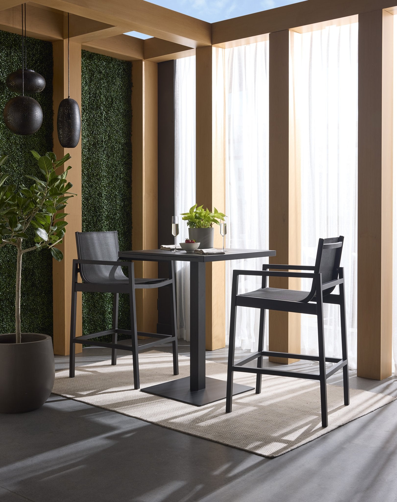 Sunpan Merano Bar Table Square Black
