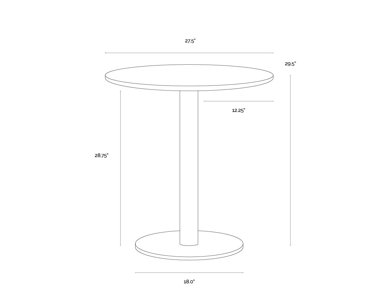 Sunpan Suki Bistro Table 27.5"