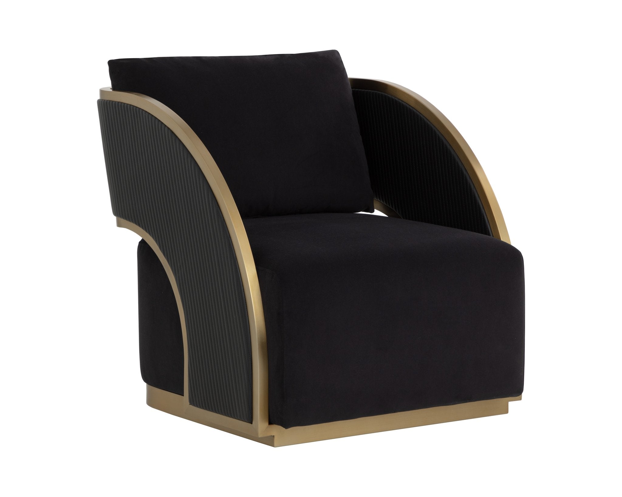 Sunpan Baz Swivel Lounge Chair Abbington Black / Napa Black