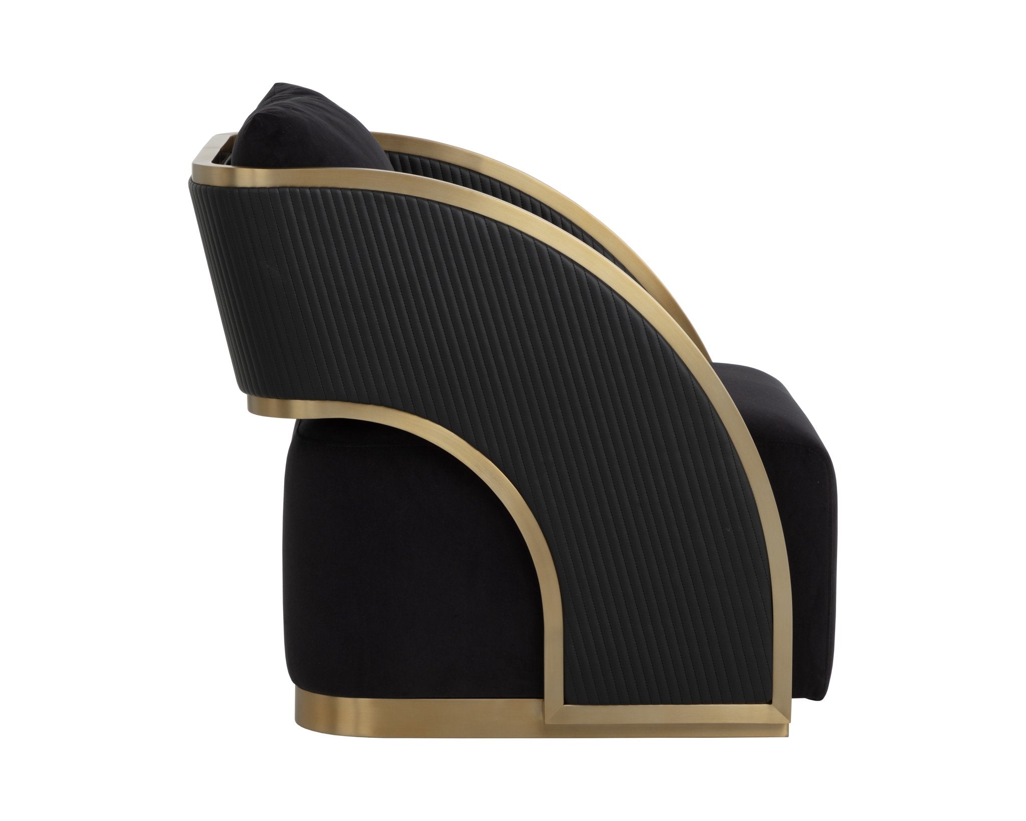 Sunpan Baz Swivel Lounge Chair Abbington Black / Napa Black