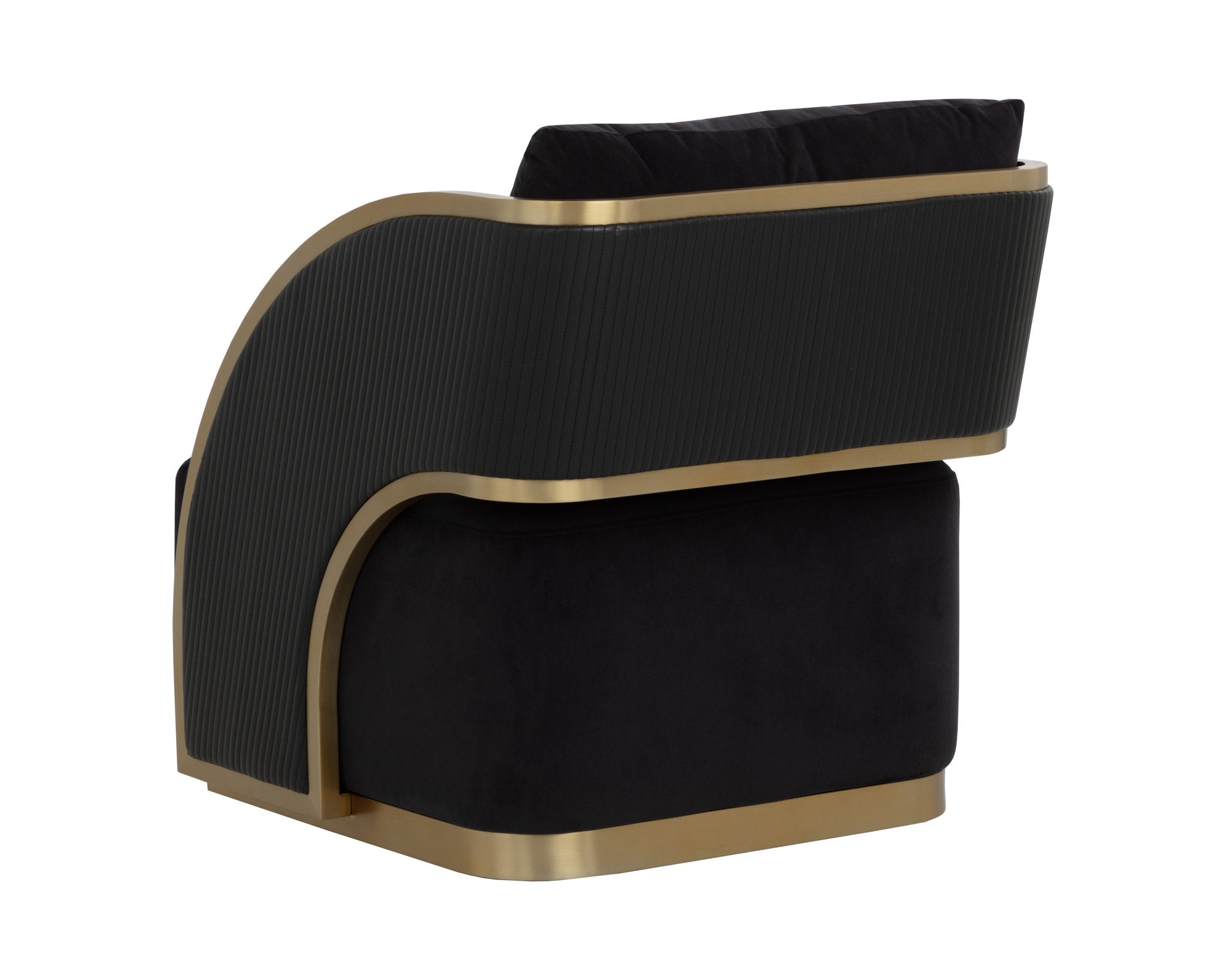 Sunpan Baz Swivel Lounge Chair Abbington Black / Napa Black