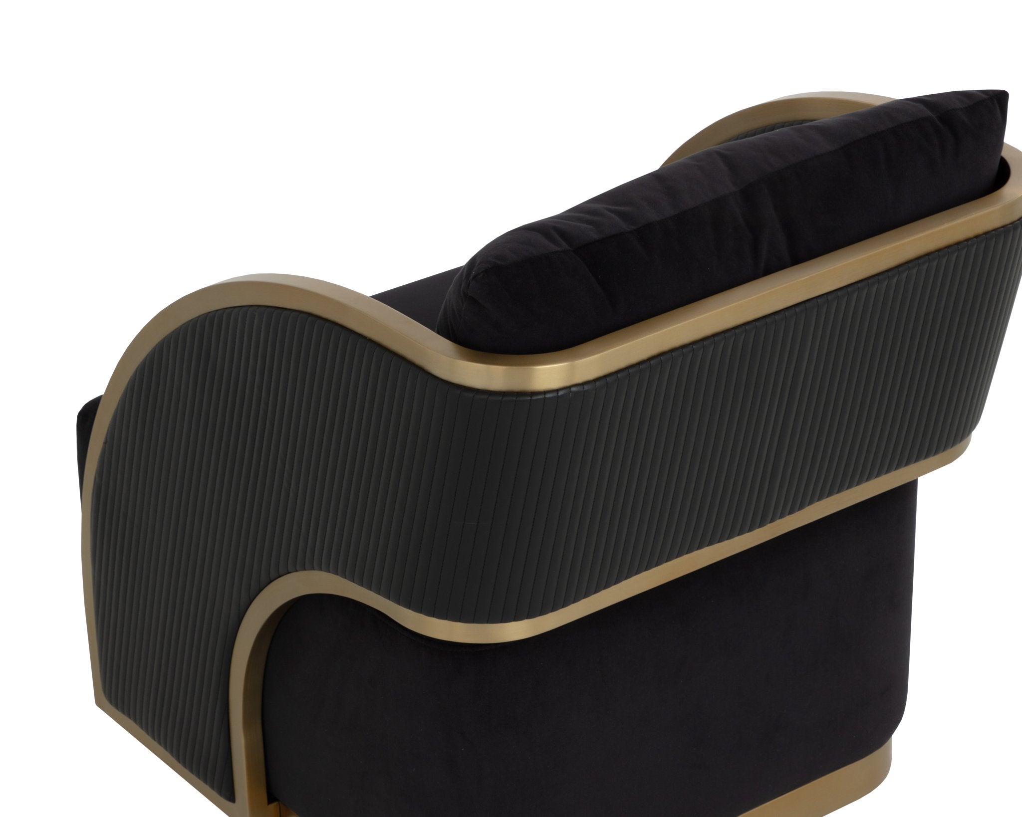 Sunpan Baz Swivel Lounge Chair Abbington Black / Napa Black