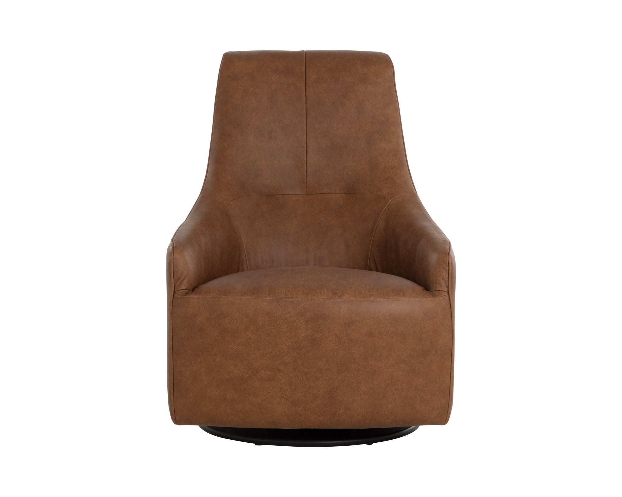 Sunpan Carmine Swivel Lounge Chair Cognac Leather