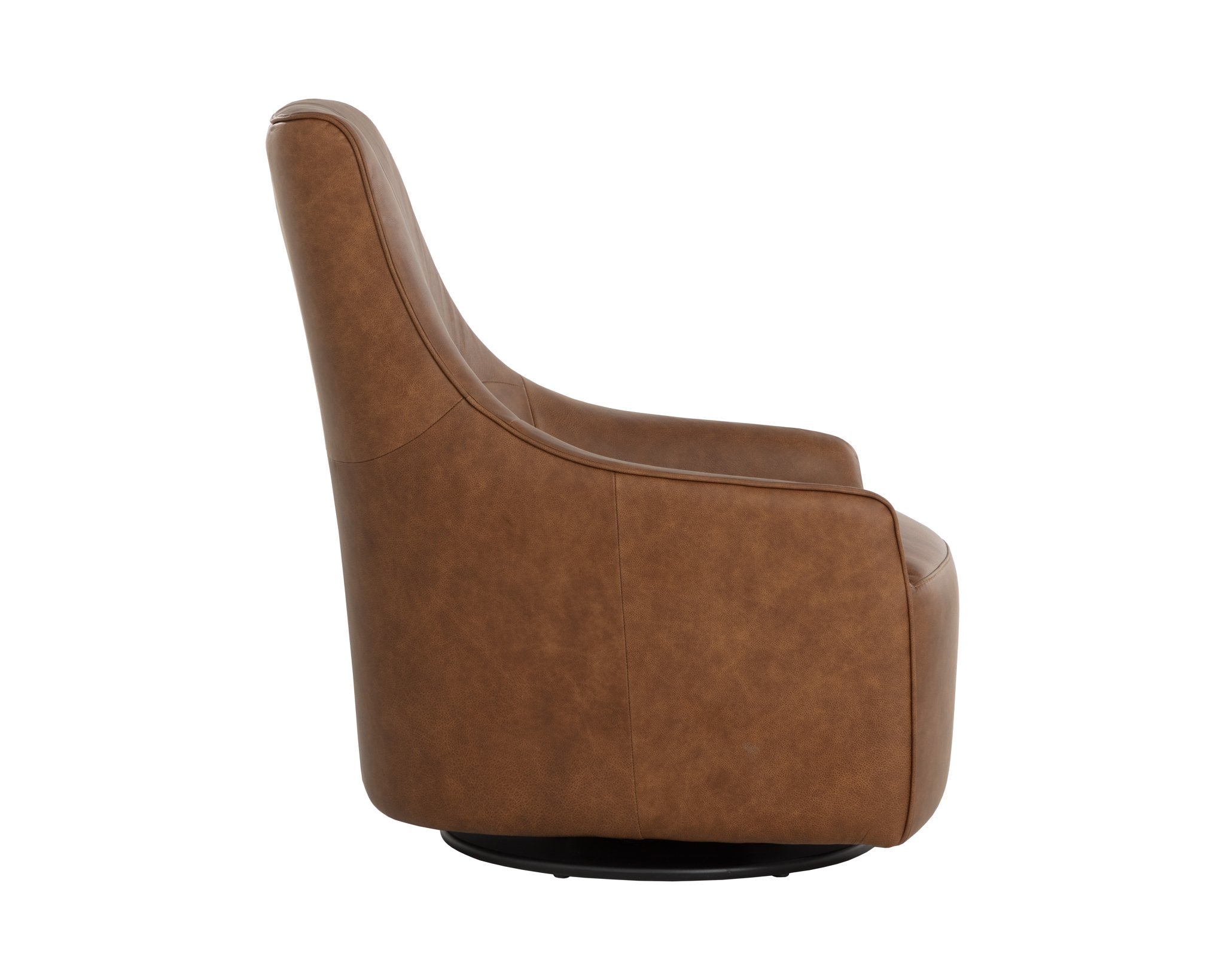 Sunpan Carmine Swivel Lounge Chair Cognac Leather