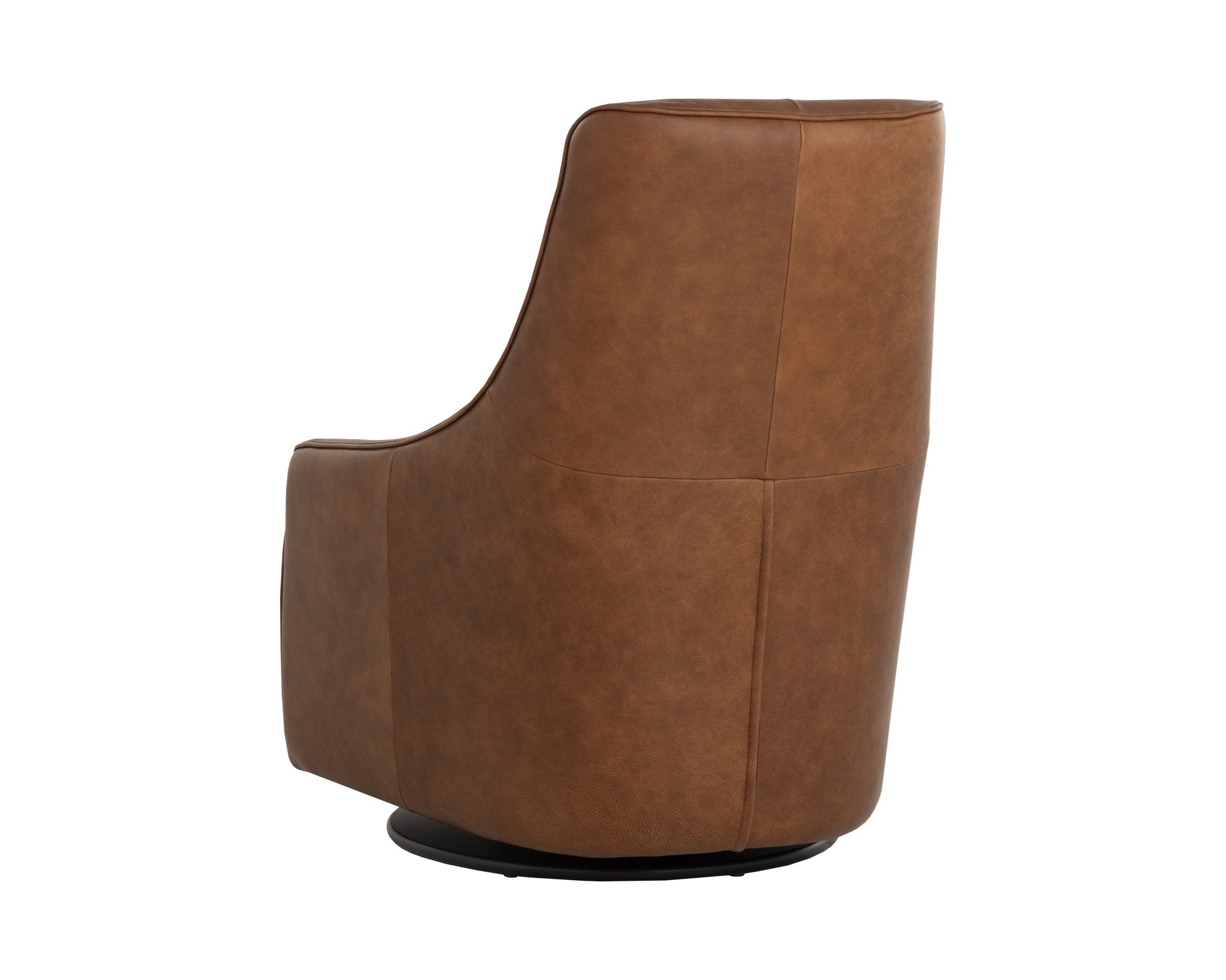 Sunpan Carmine Swivel Lounge Chair Cognac Leather