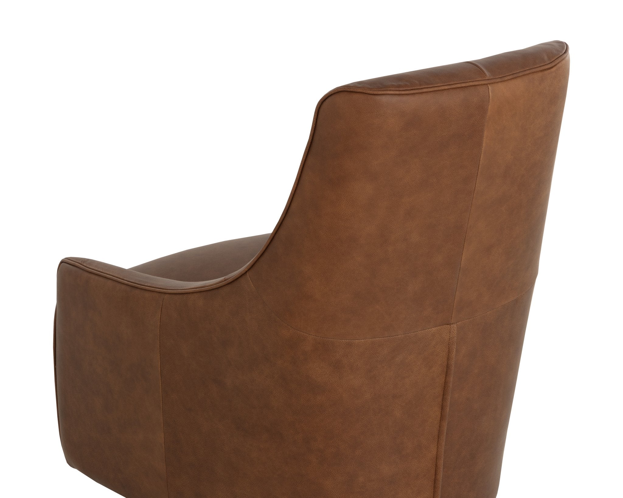 Sunpan Carmine Swivel Lounge Chair Cognac Leather