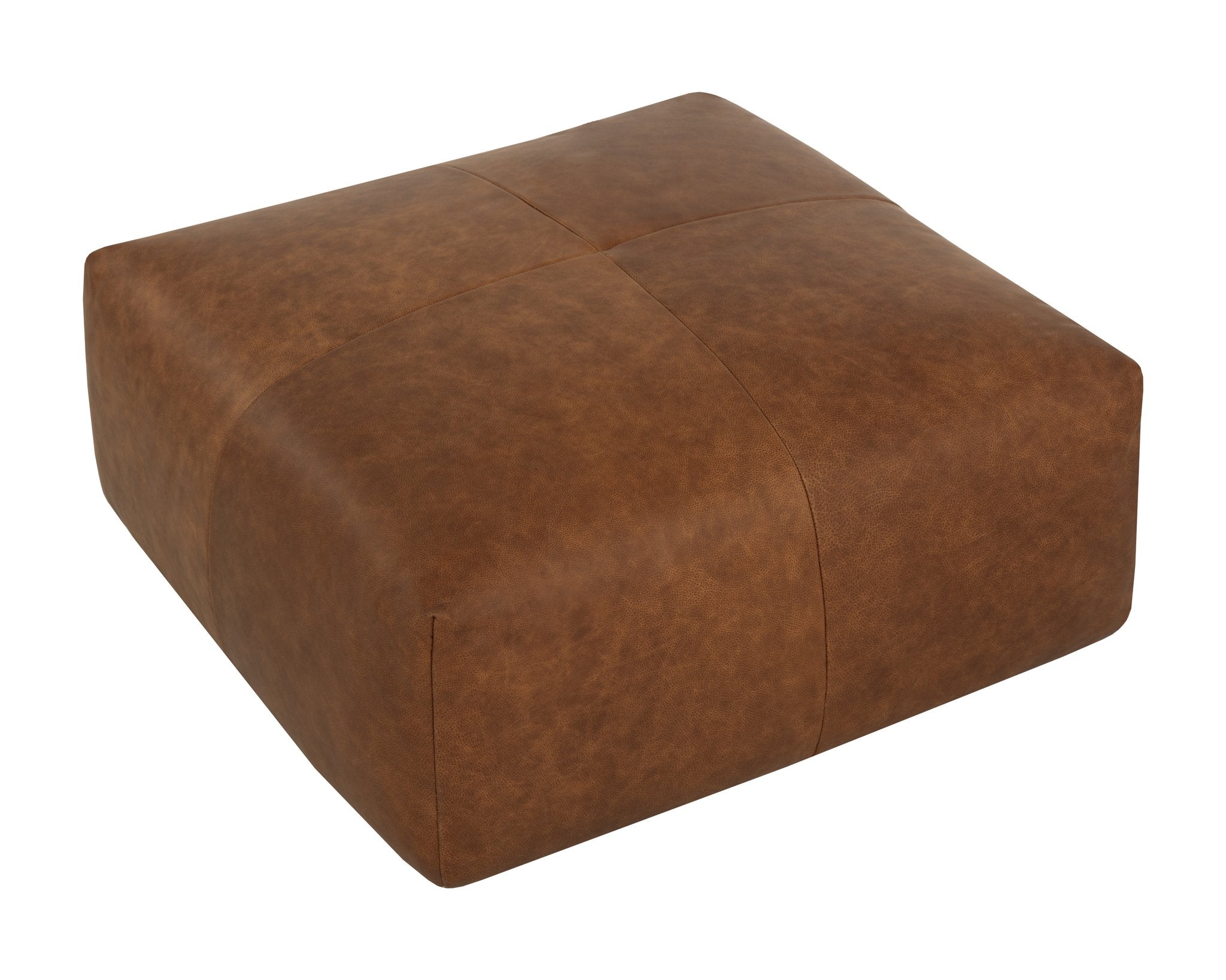 Sunpan Elio Ottoman Cognac Leather