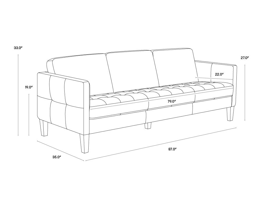 Sunpan Karmelo Sofa Cognac Leather