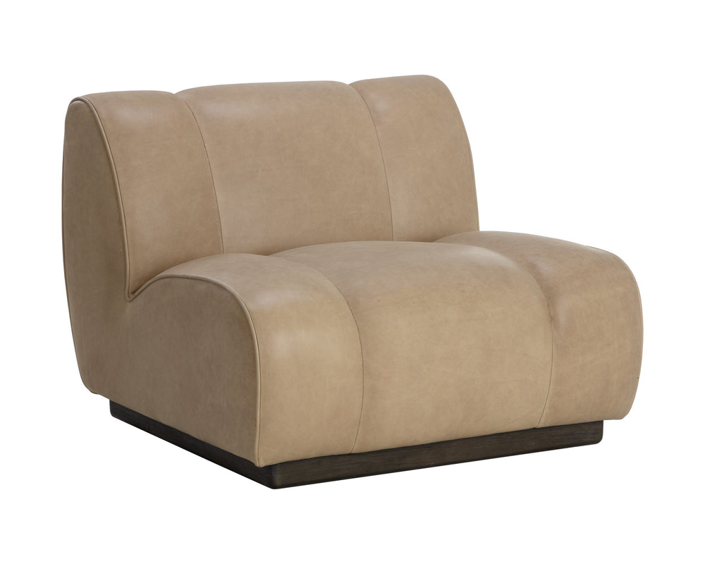 Sunpan Blaise Swivel Lounge Chair Sahara Sand Leather