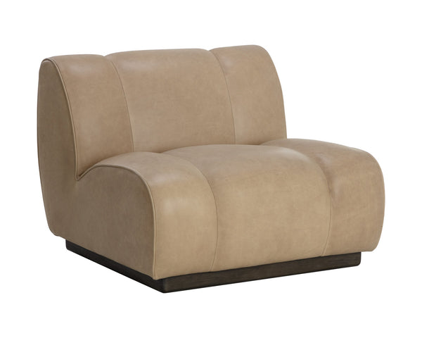 Sunpan Blaise Swivel Lounge Chair Sahara Sand Leather