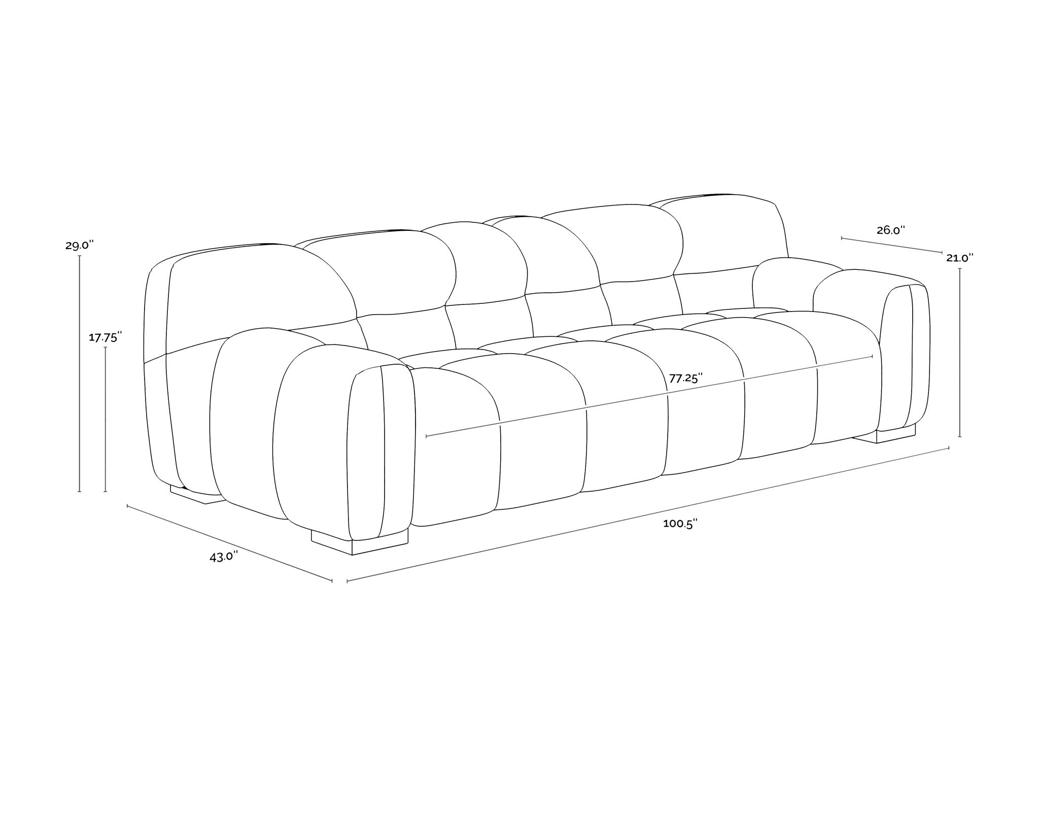 Sunpan Romy Sofa Meg Gold