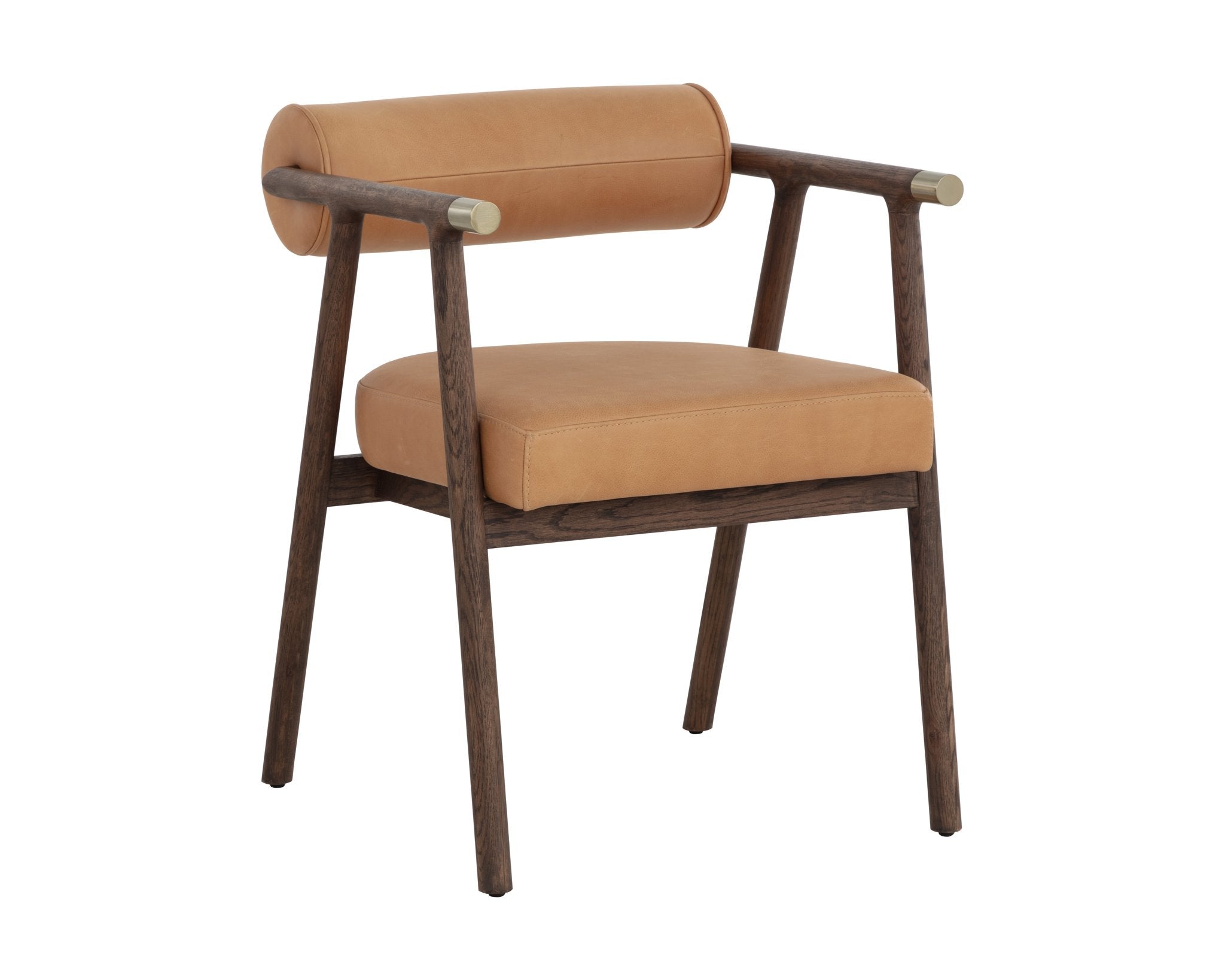 Sunpan Sova Dining Armchair Antique Brown Sahara Camel Leather