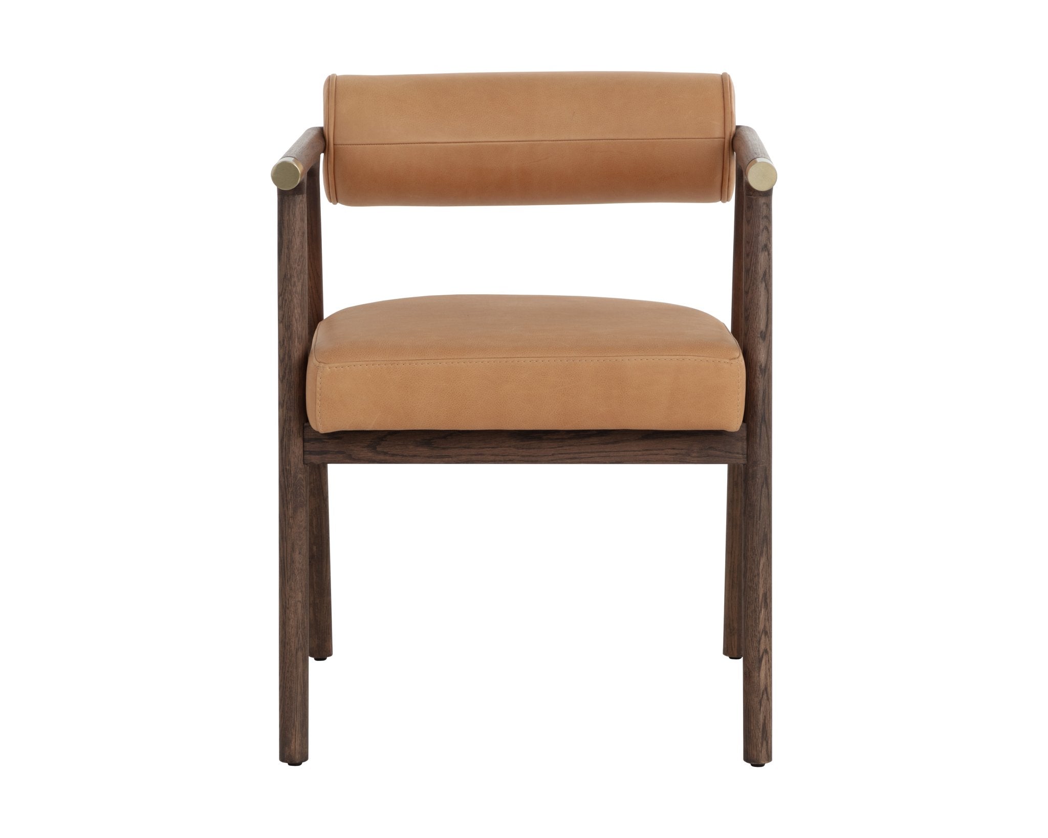 Sunpan Sova Dining Armchair Antique Brown Sahara Camel Leather