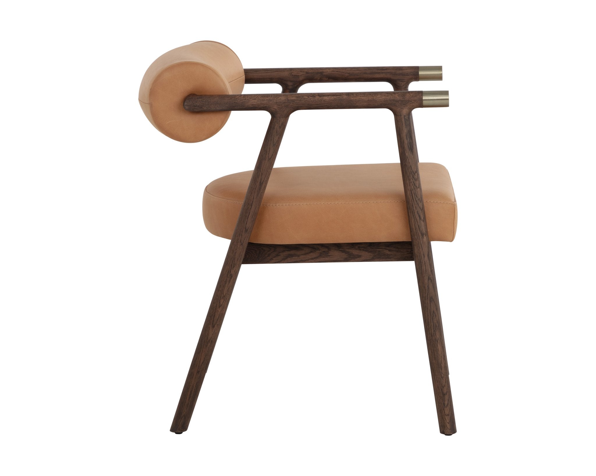Sunpan Sova Dining Armchair Antique Brown Sahara Camel Leather