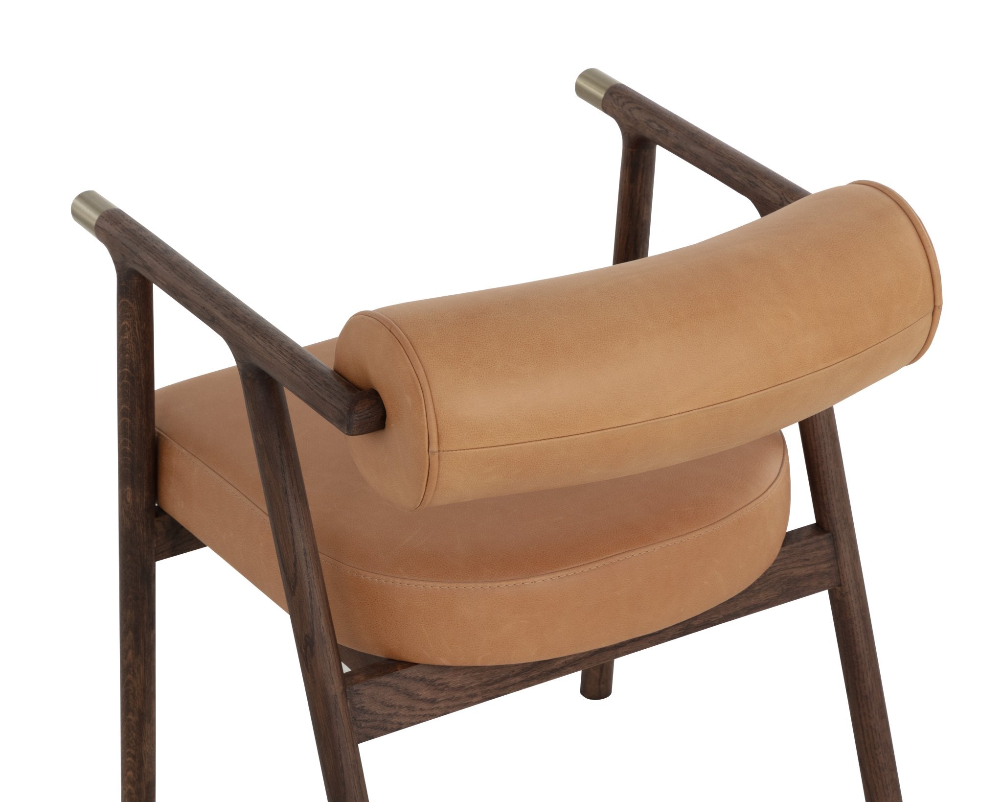Sunpan Sova Dining Armchair Antique Brown Sahara Camel Leather