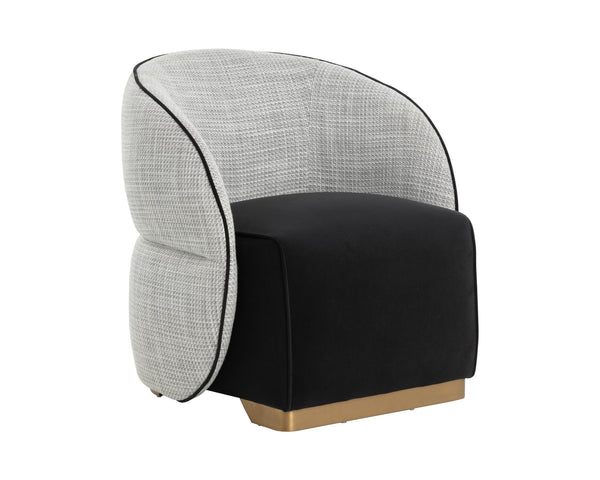 Sunpan Fatina Lounge Chair Abbington Black / Vera White Pepper