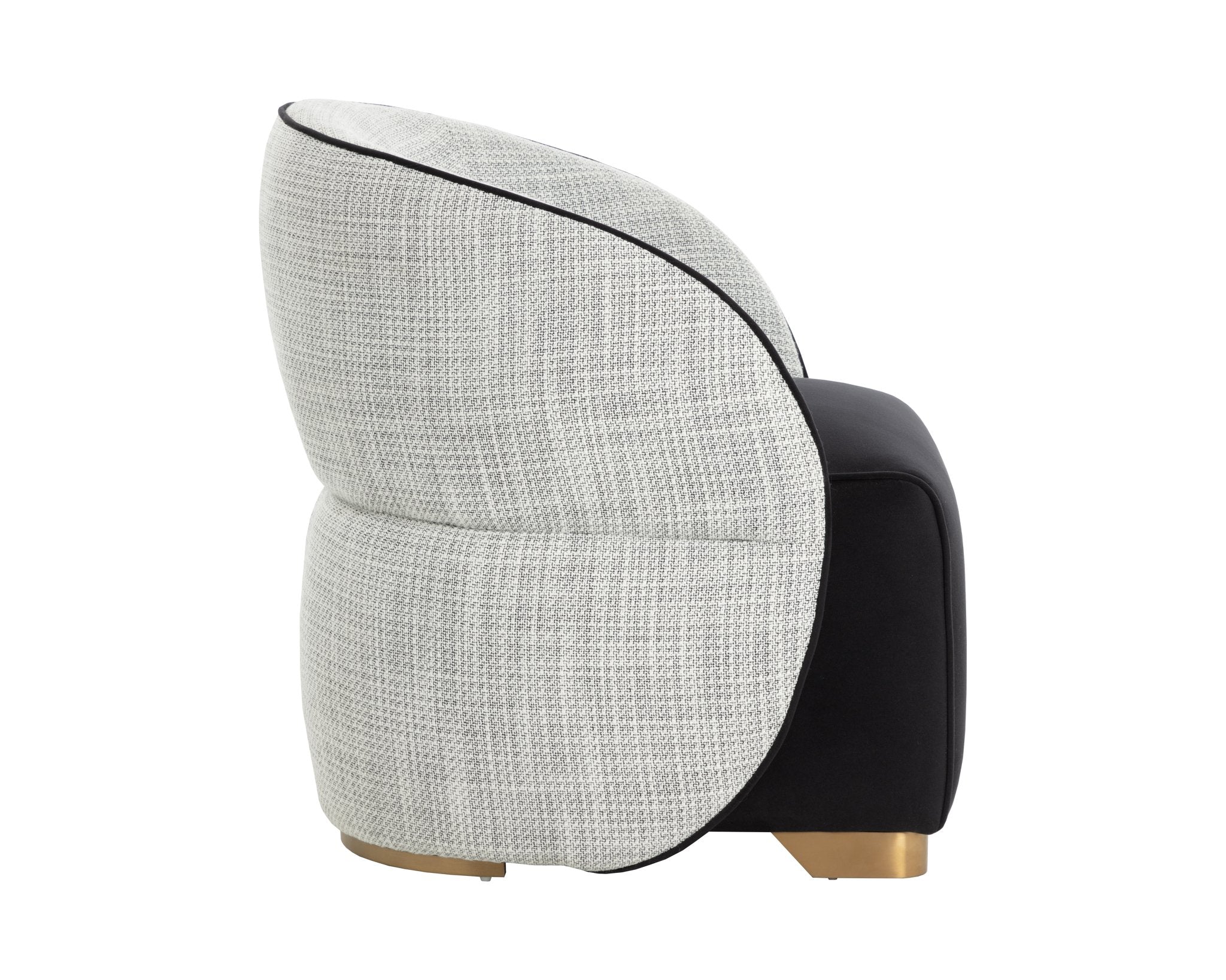 Sunpan Fatina Lounge Chair Abbington Black / Vera White Pepper