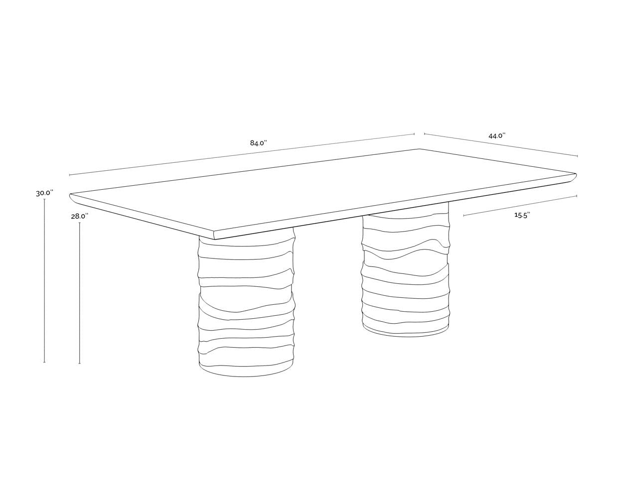Sunpan Alanya Dining Table Rectangular 84"