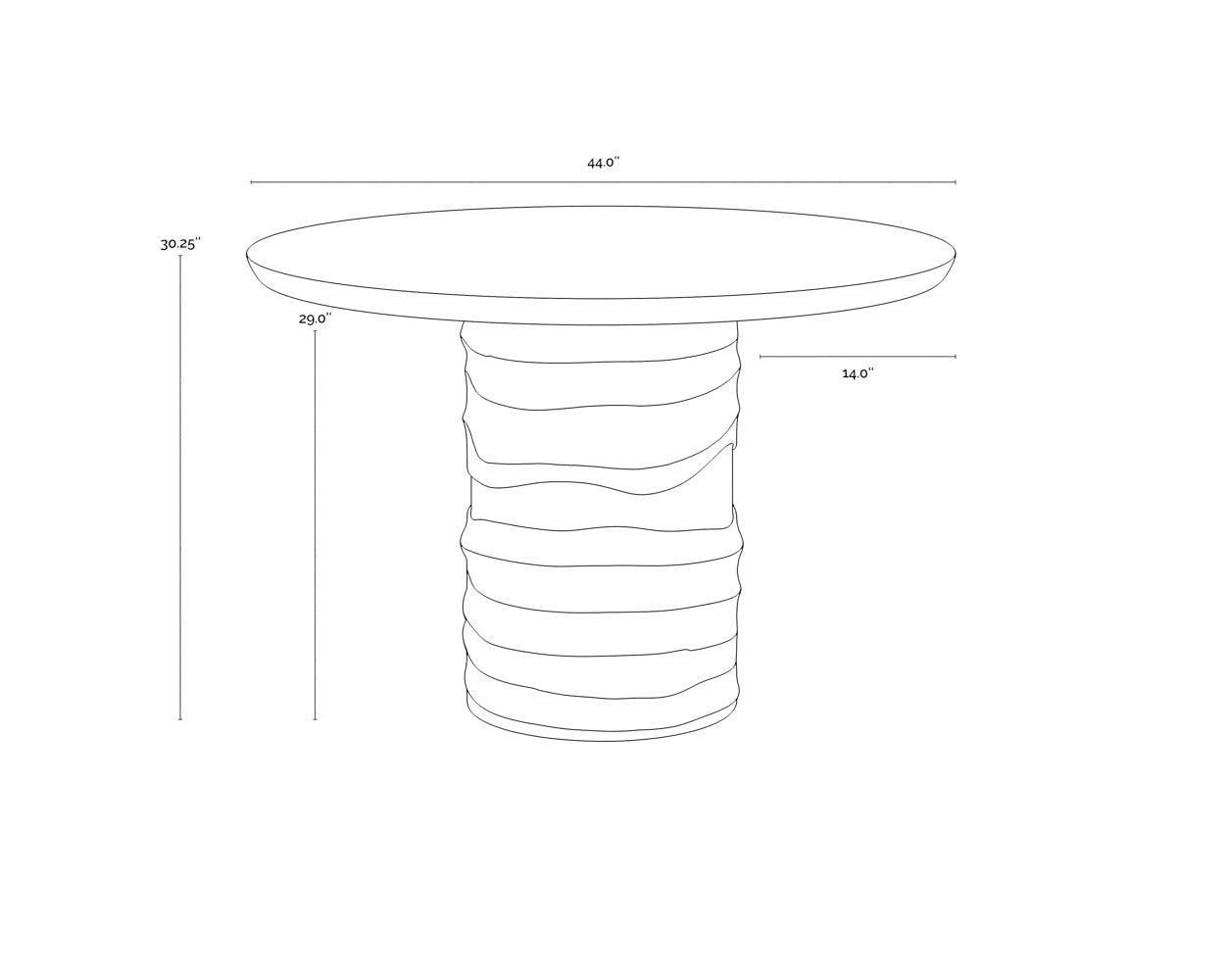 Sunpan Alanya Dining Table Round 44"