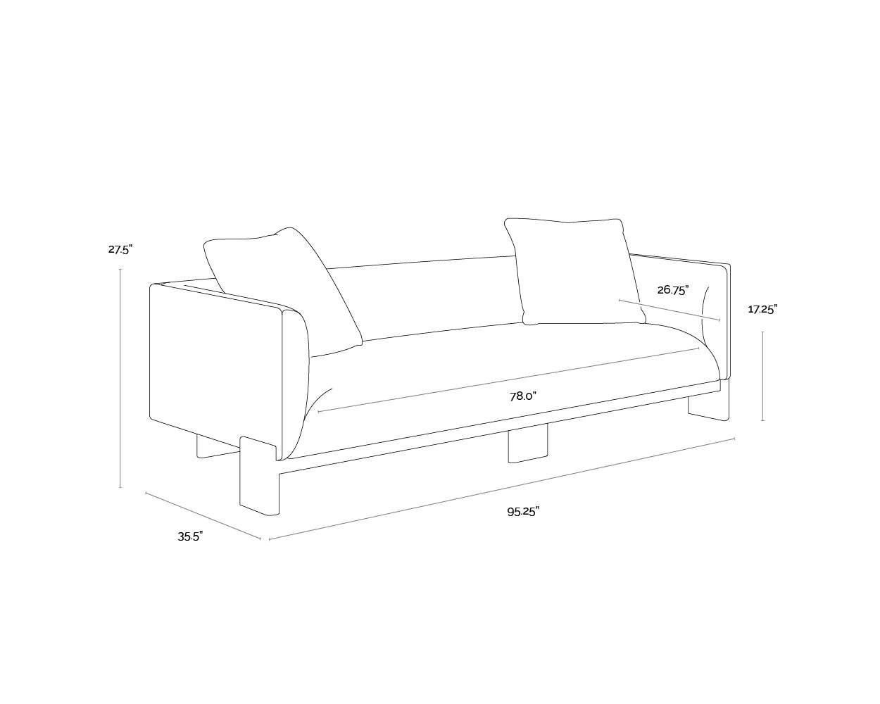 Sunpan Anwa Sofa Polo Club Muslin